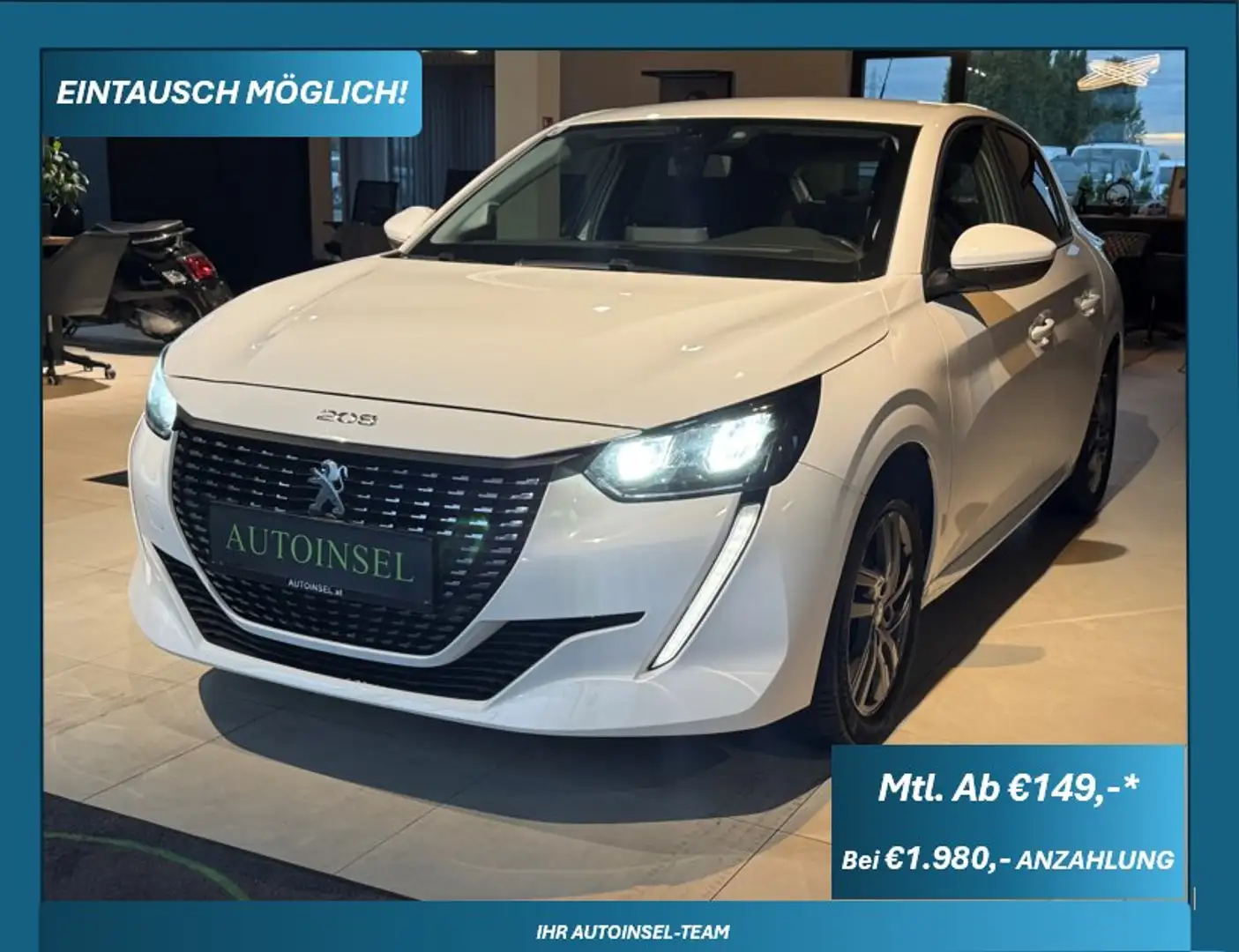Peugeot 208 Active Navi,AUT,PDC Weiß - 1
