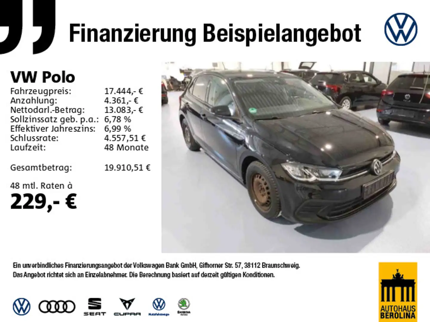 Volkswagen Polo 1.0 TSI Life DSG *NAV*Digi.C-Pro*LED*SHZ* Schwarz - 1