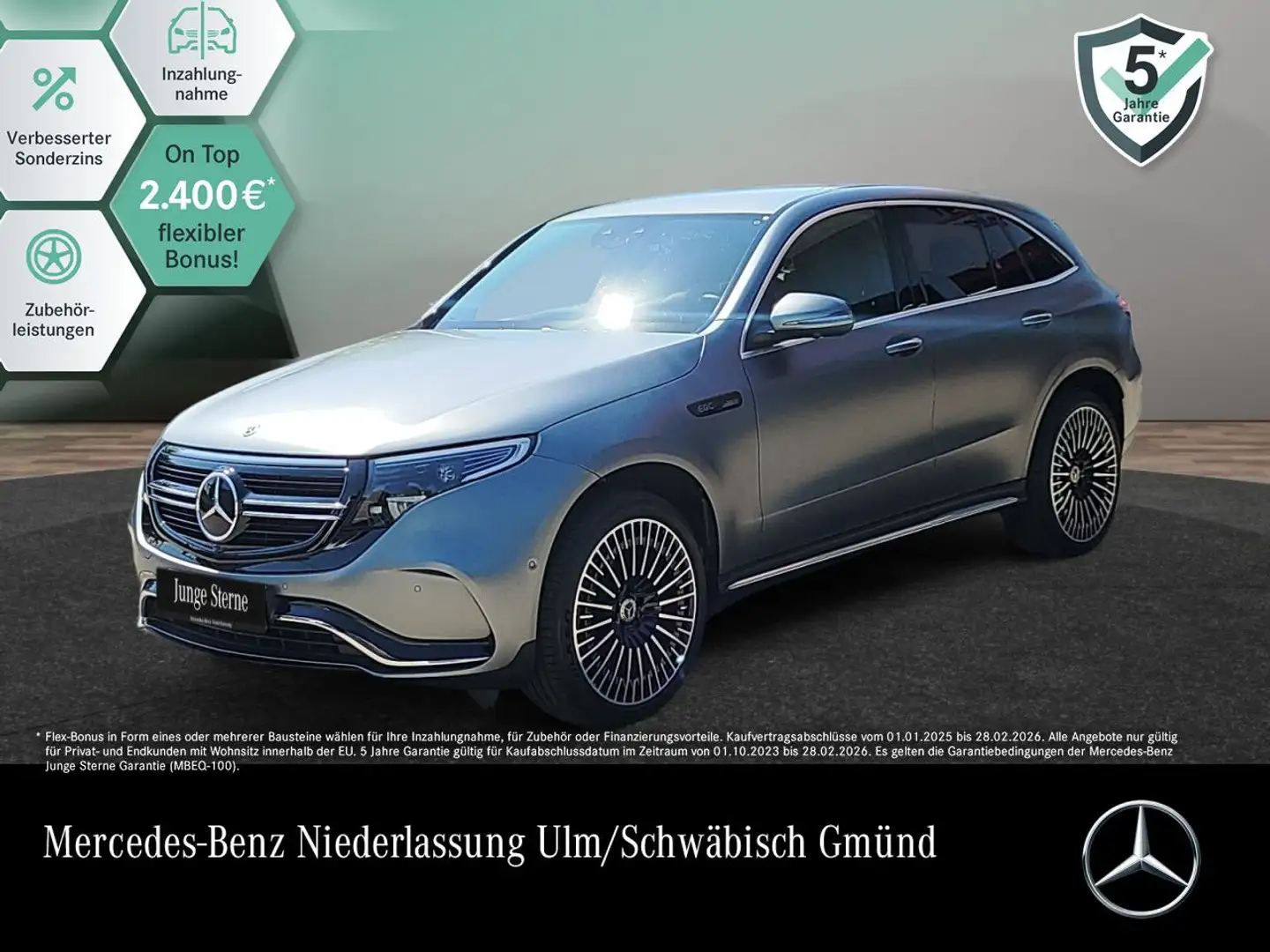 Mercedes-Benz EQC 400 4M AMG+360+AHK+MULTIBEAM+FAHRASS+BURMESTER Grigio - 1
