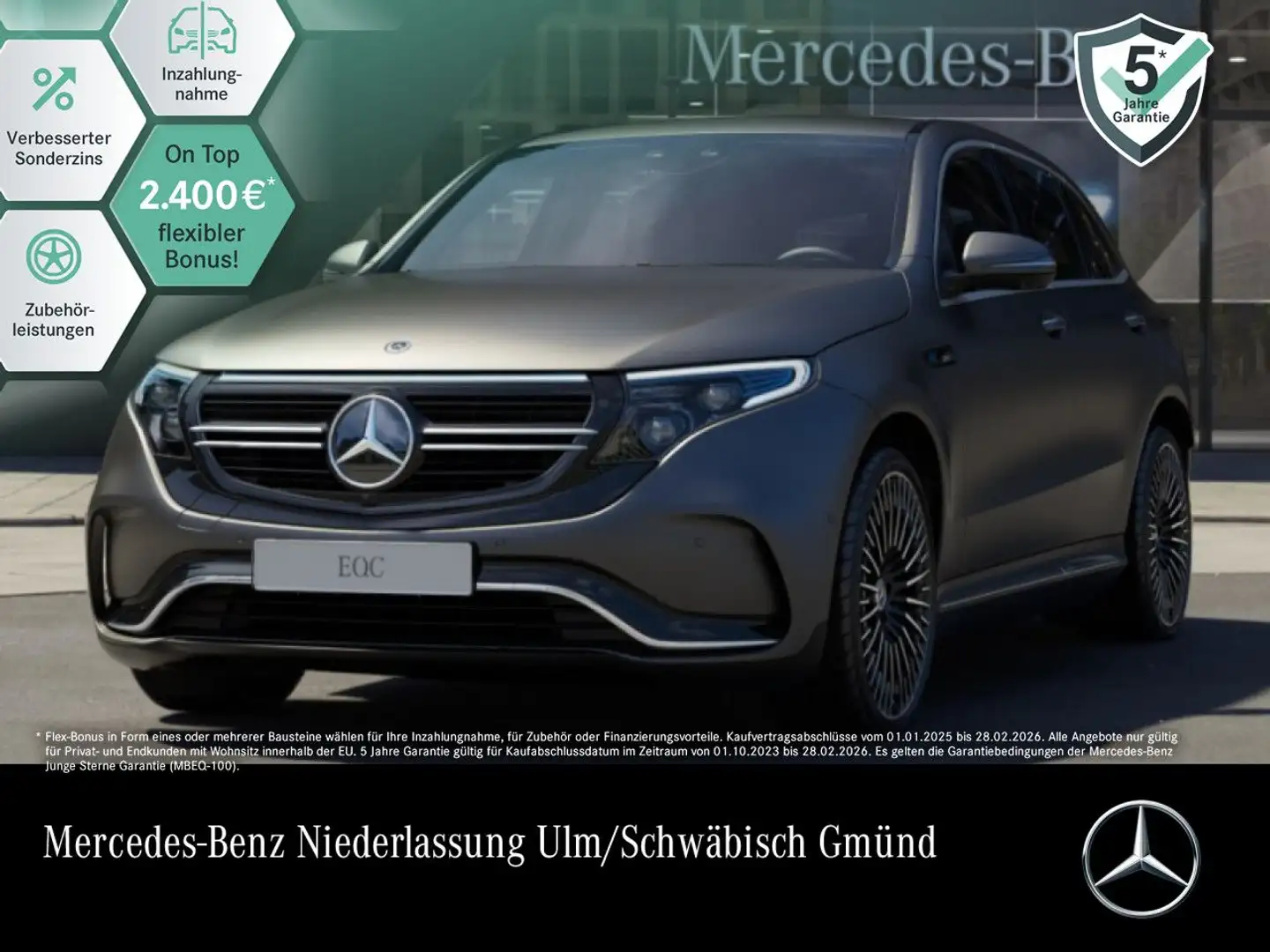 Mercedes-Benz EQC 400 4M AMG+360+AHK+MULTIBEAM+FAHRASS+BURMESTER Grijs - 1