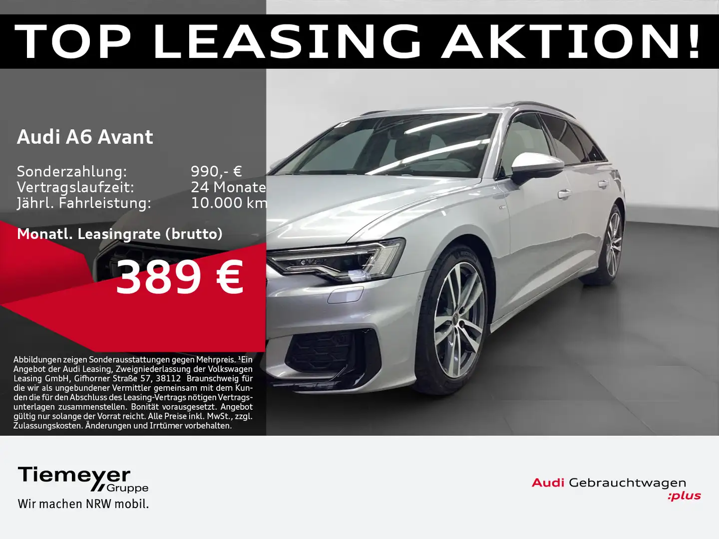 Audi A6 50 TFSIe Q 2x S LINE LM19 OPTIK-PKT+ MA Silber - 1