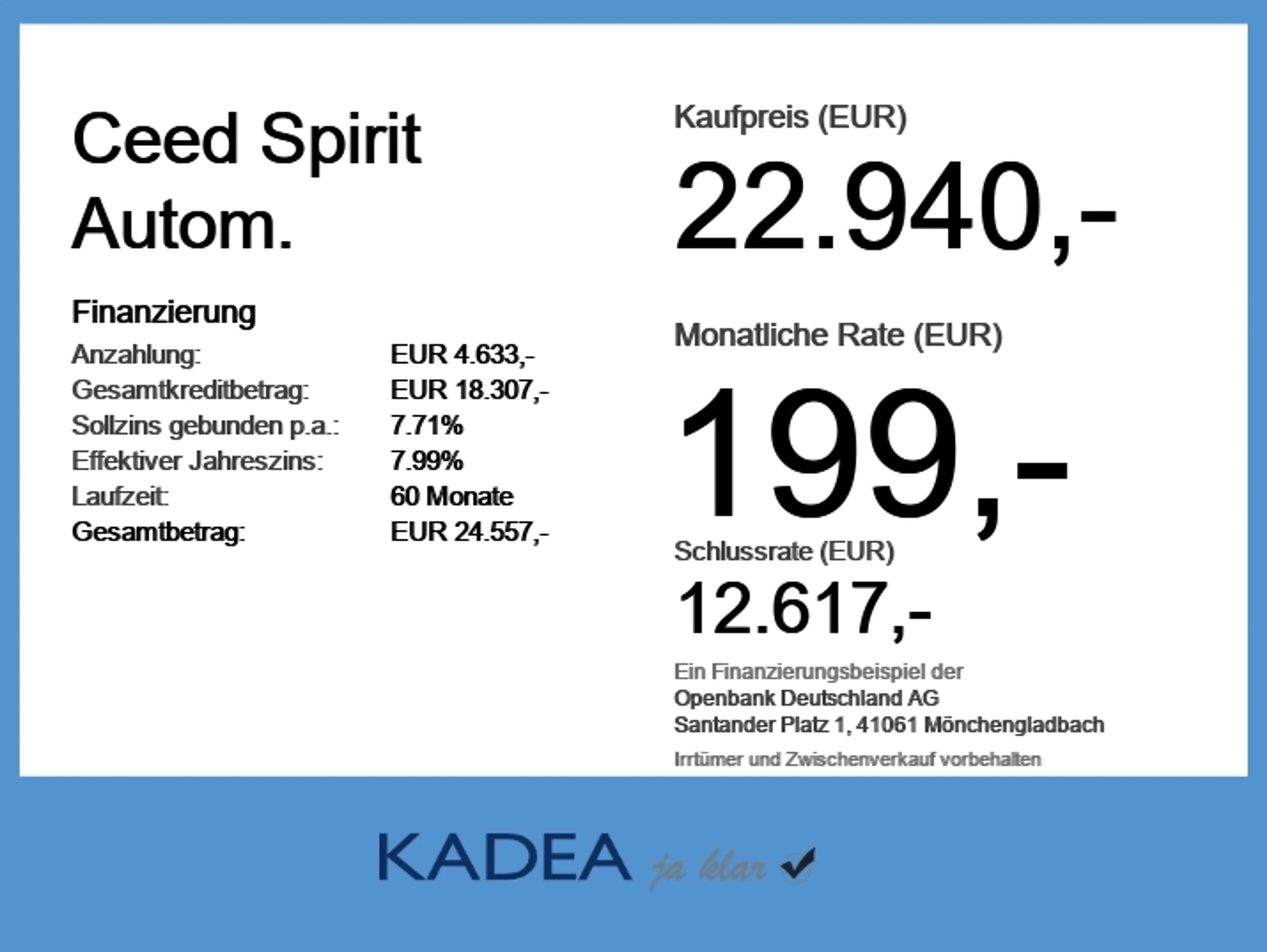 Kia Ceed / cee'd Ceed Spirit Autom. |JBL|ACC|LED|Navi|Kamera — photo 6