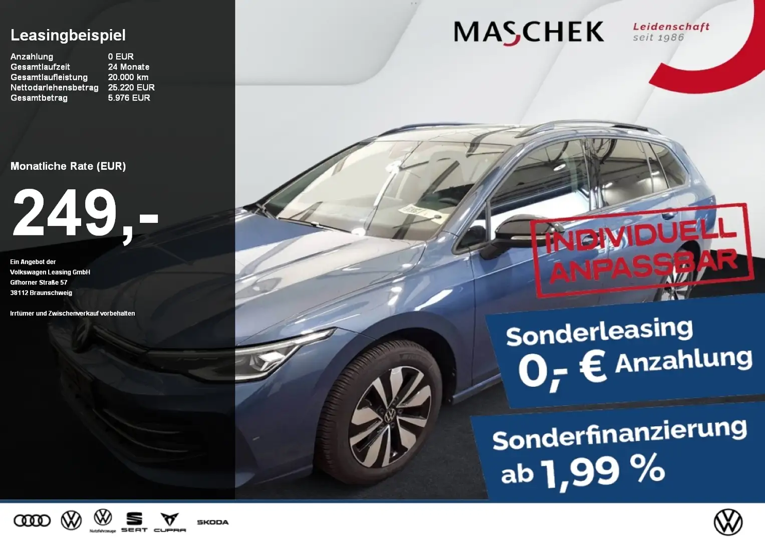 Volkswagen Golf Variant Goal 1.5 TSI Navi AHK Kamera GRA PDC Blau - 1