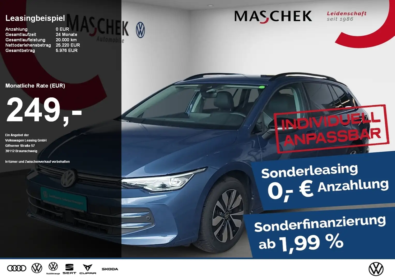Volkswagen Golf Variant Goal 1.5 TSI Navi AHK Kamera GRA PDC Blau - 1