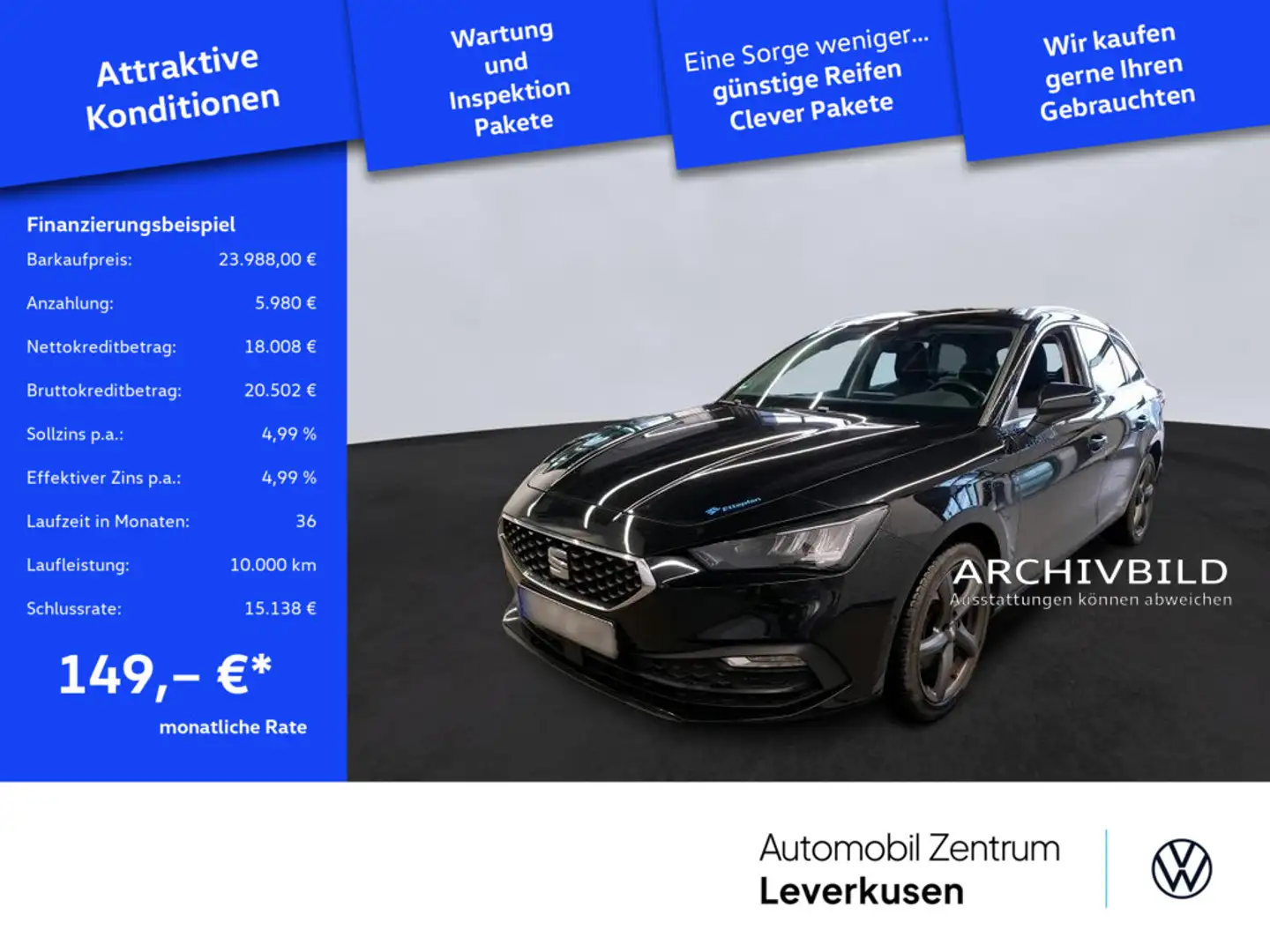 SEAT Leon ST Xcellence DSG SHZ CARPLAY LED PDC AHK Schwarz - 1