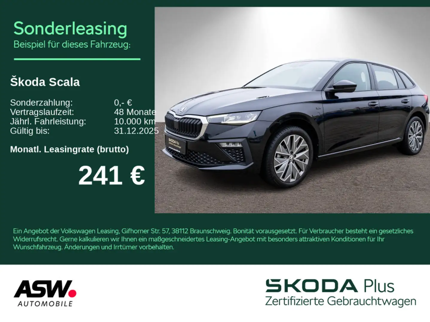 Skoda Scala Selection 1.0 TSI DSG LED Navi PDC SHZ AHK Schwarz - 1