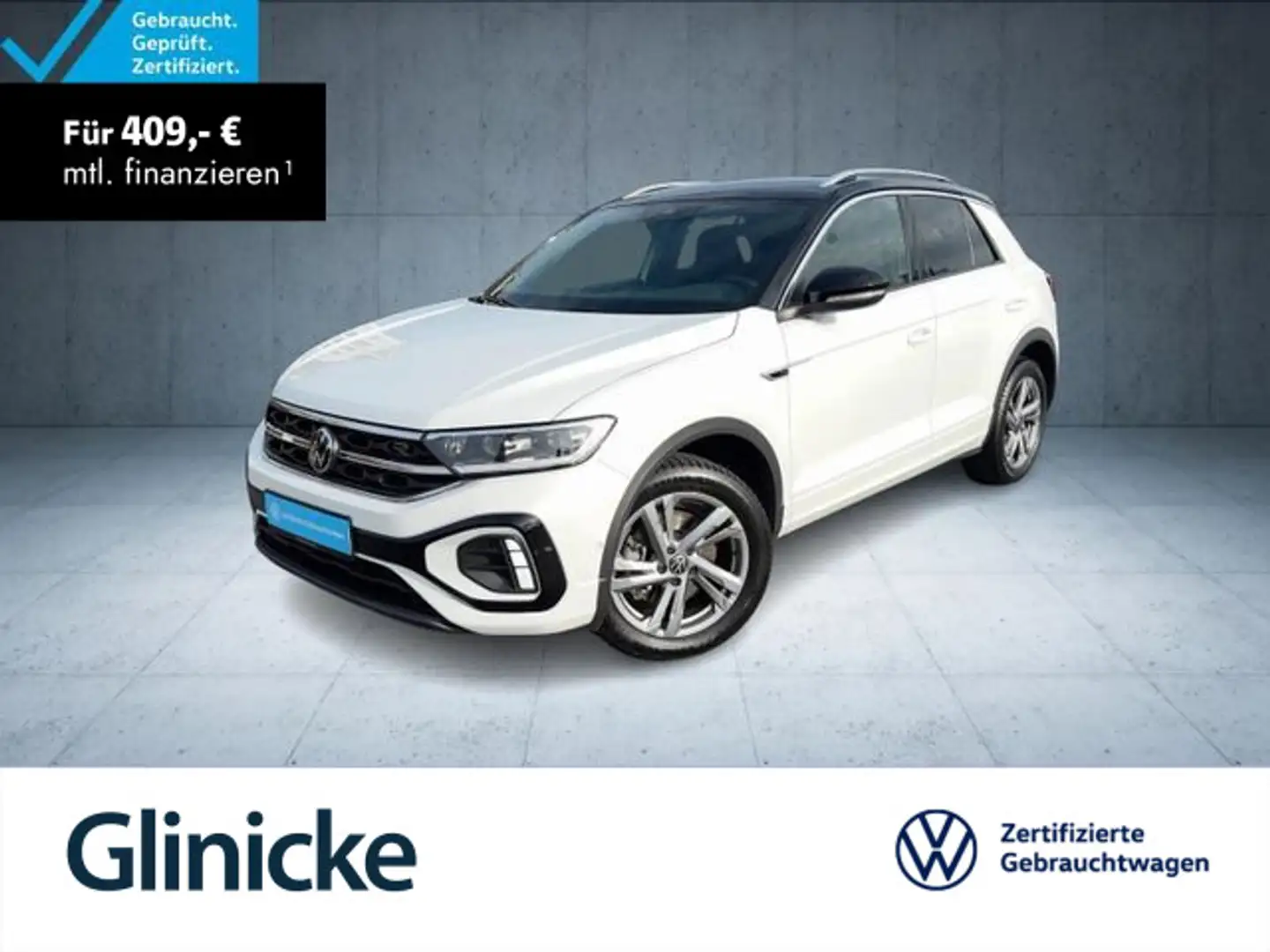 Volkswagen T-Roc R-Line 2.0 TDI DSG AHK/LED+/Nav/AppCon/ACC Weiß - 1