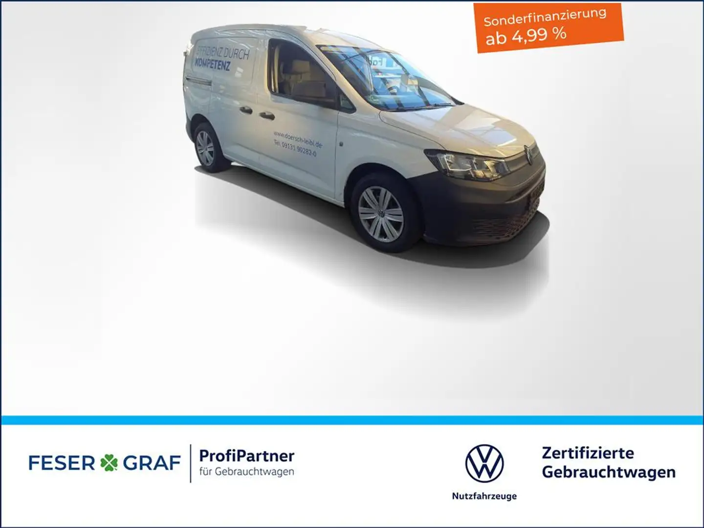Volkswagen Caddy 2.0TDI Cargo AHK PDC Klimaanlage Weiß - 1