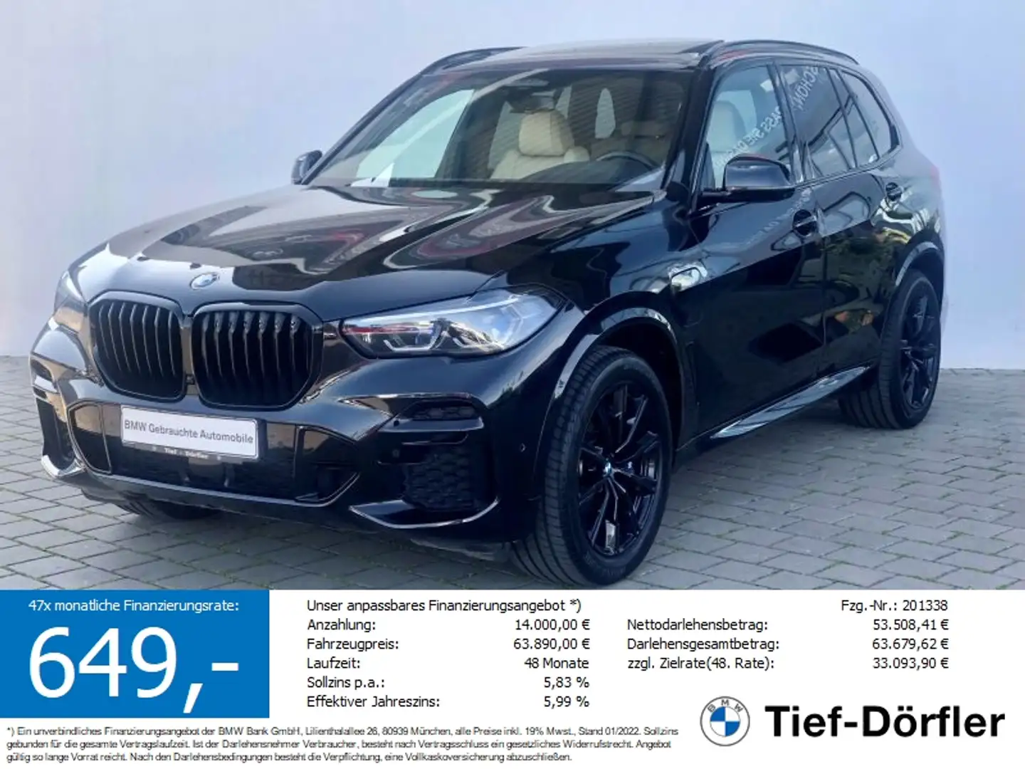 BMW X5 xDrive45e M Sport AHK/LASER/LUFT/HUD/INT/SOFT Schwarz - 1