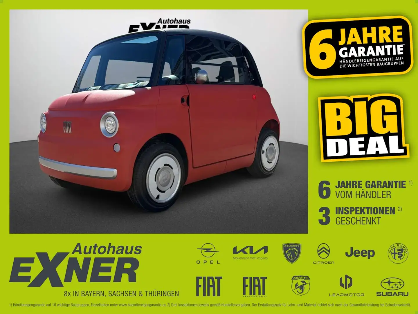 Fiat Topolino MY26 Panoramaglasdach, Lüftung, USB Orange - 1