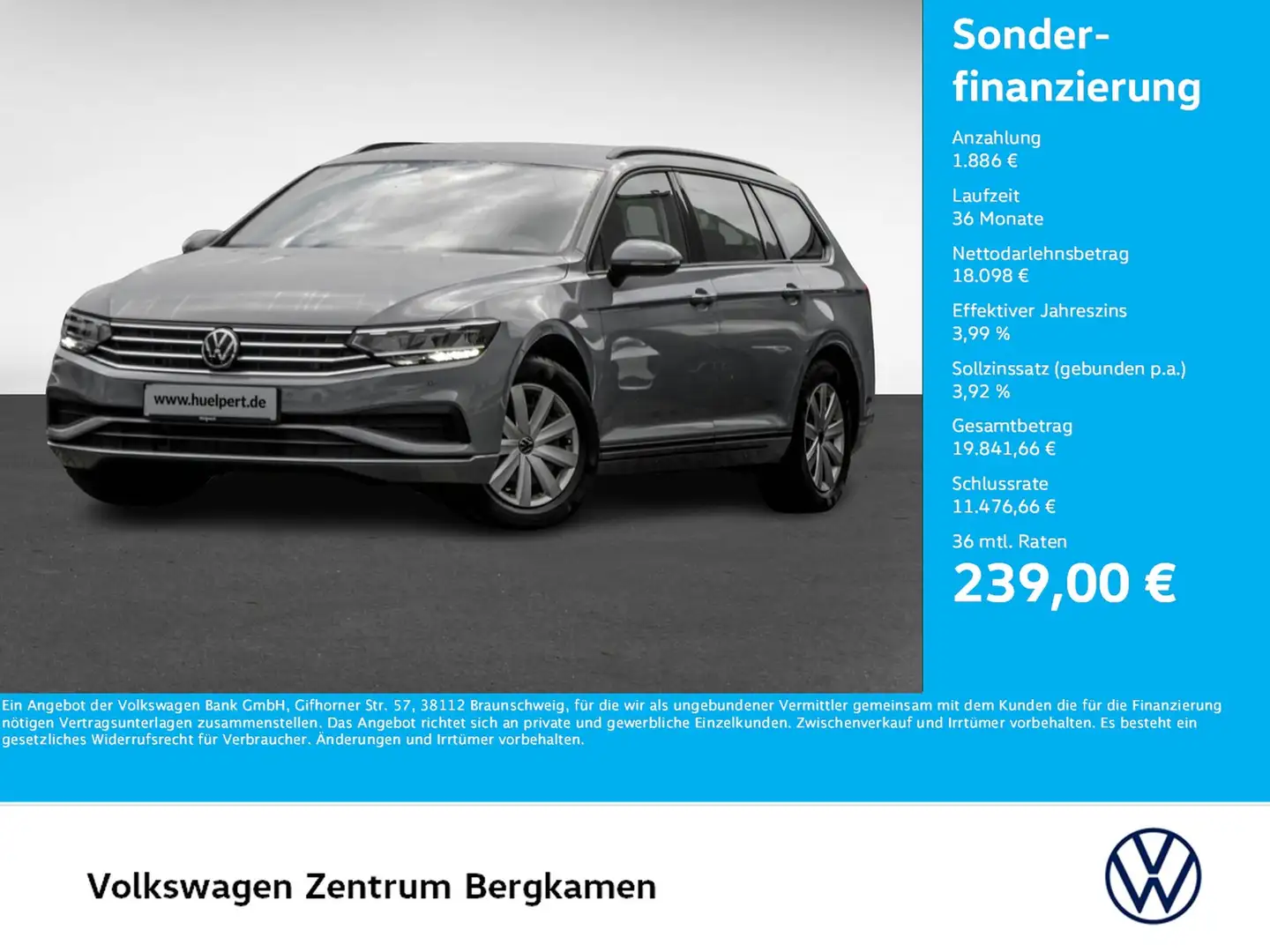 Volkswagen Passat Variant 2.0 CAM ACC NAVI SITZHEIZUNG LED Gris - 1