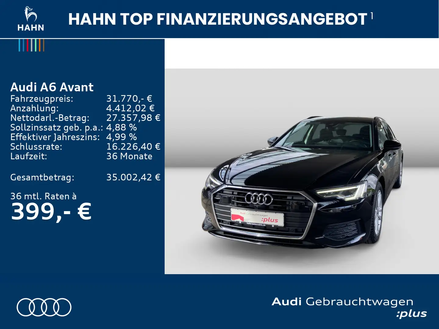 Audi A6 40TDI S-trc ACC HUD Cam Navi Climatr Schwarz - 2