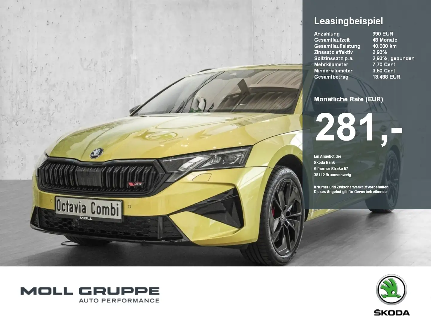 Skoda Octavia Combi RS 2.0 TSI DSG NAVI LM ACC EL.HECK Goud - 1