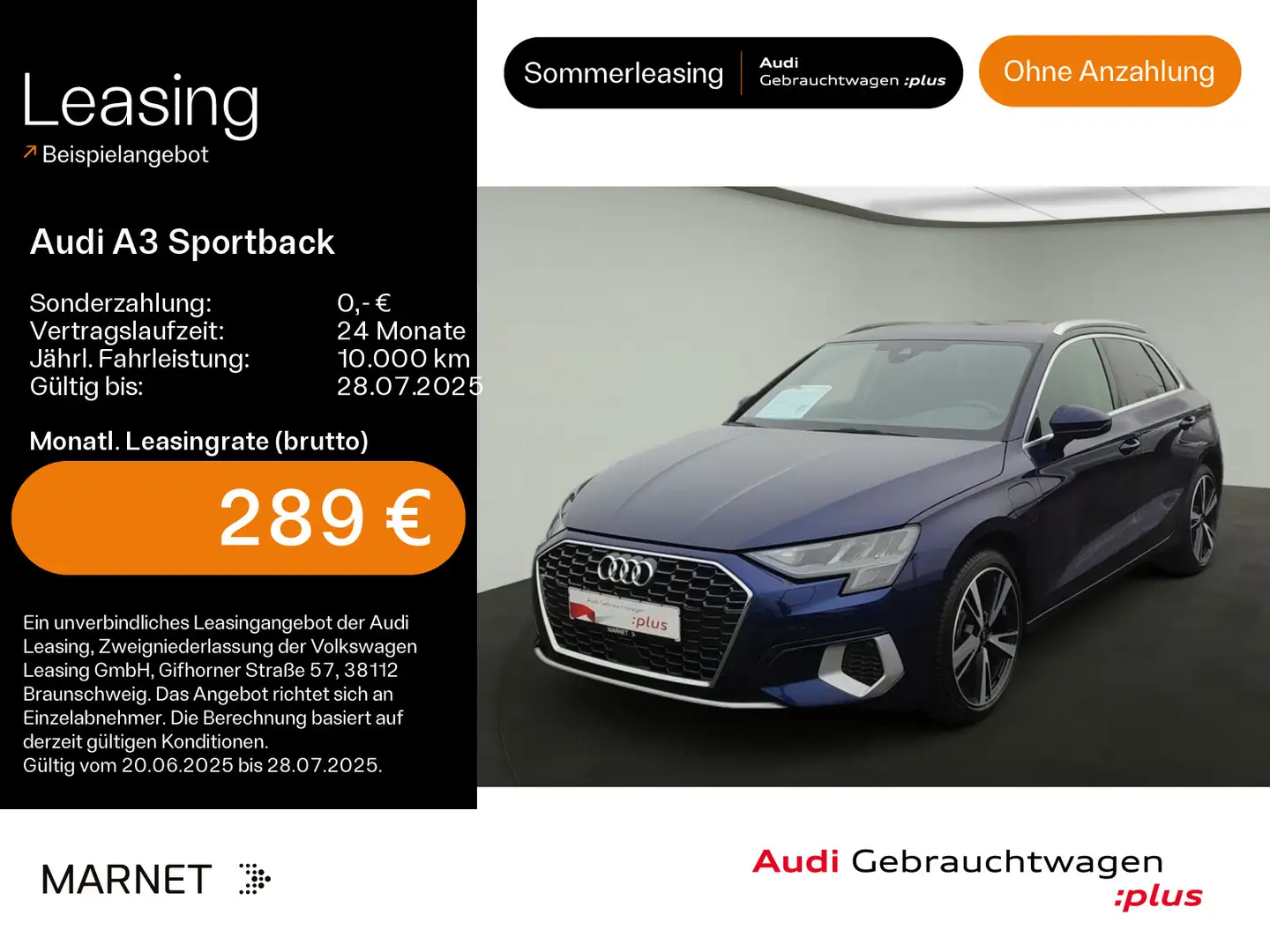 Audi A3 advanced 40 TFSI e*Navi*Alu*AHK*PDC Bleu - 1