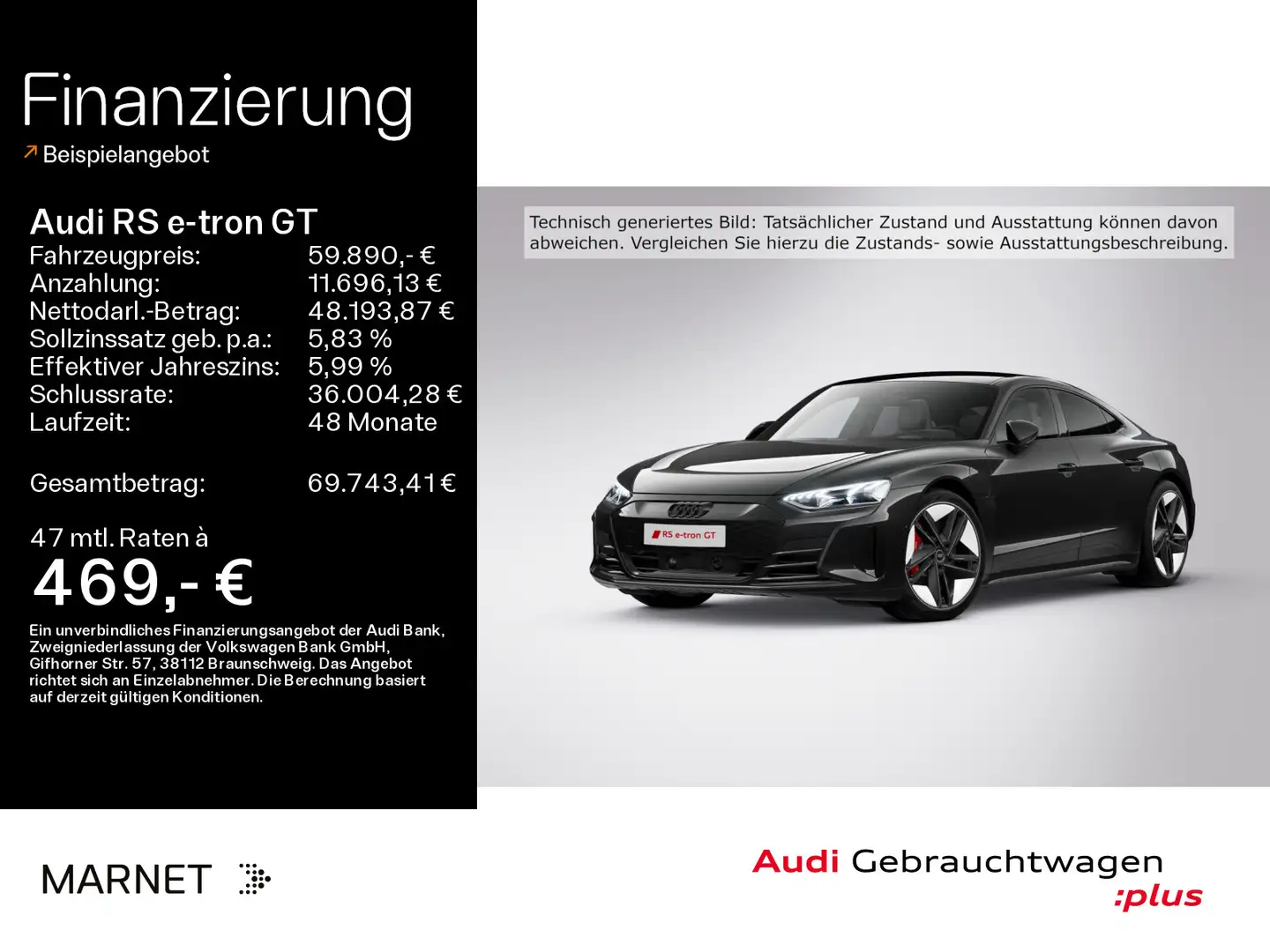 Audi RS e-tron GT quattro*Navi*Matrix*Alu*B&O*HUD*PDC Negro - 1