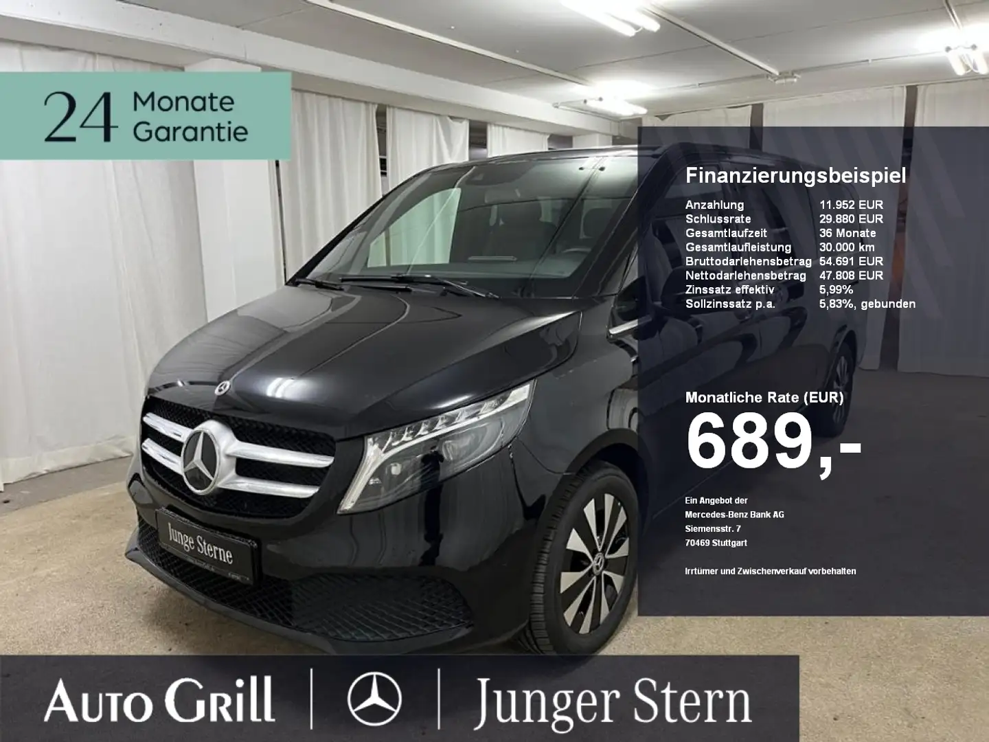 Mercedes-Benz V 300 d Avantg XL StdHzg Leder 8Si LEDILS Navi Zwart - 1
