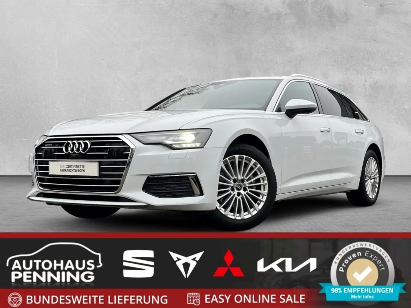 Audi A6 Avant 40 TDI Quattro AHK Navi Leder Memory BT Sitz Weiß - 1