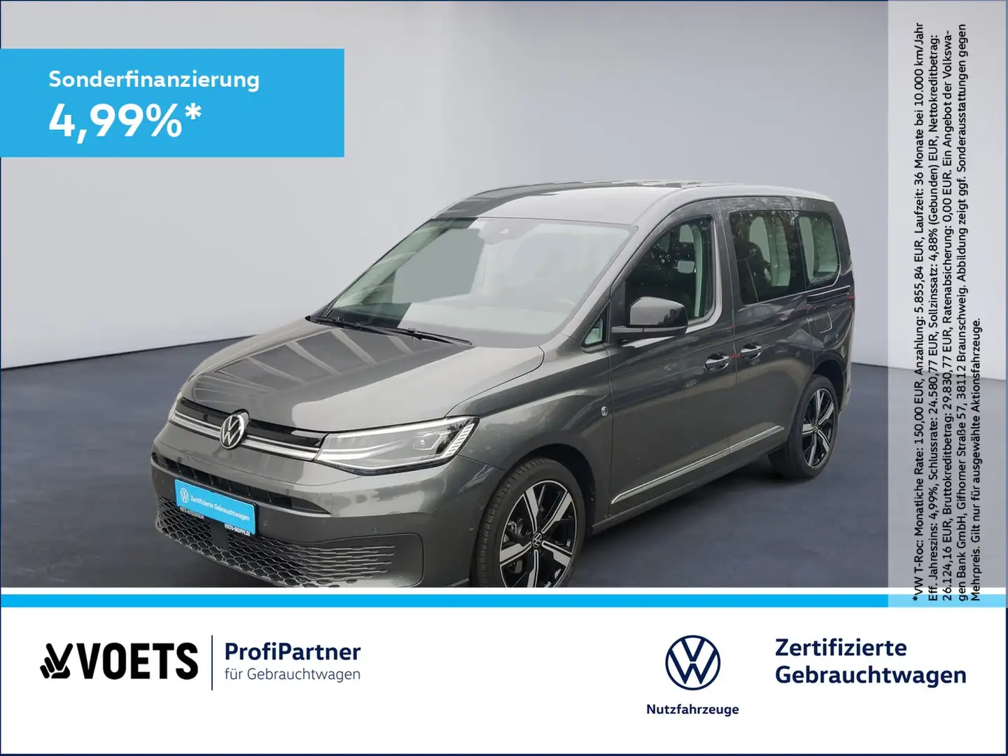 Volkswagen Caddy Style 2.0 TDI DSG App-Connect+NAVI+PDC Grau - 1