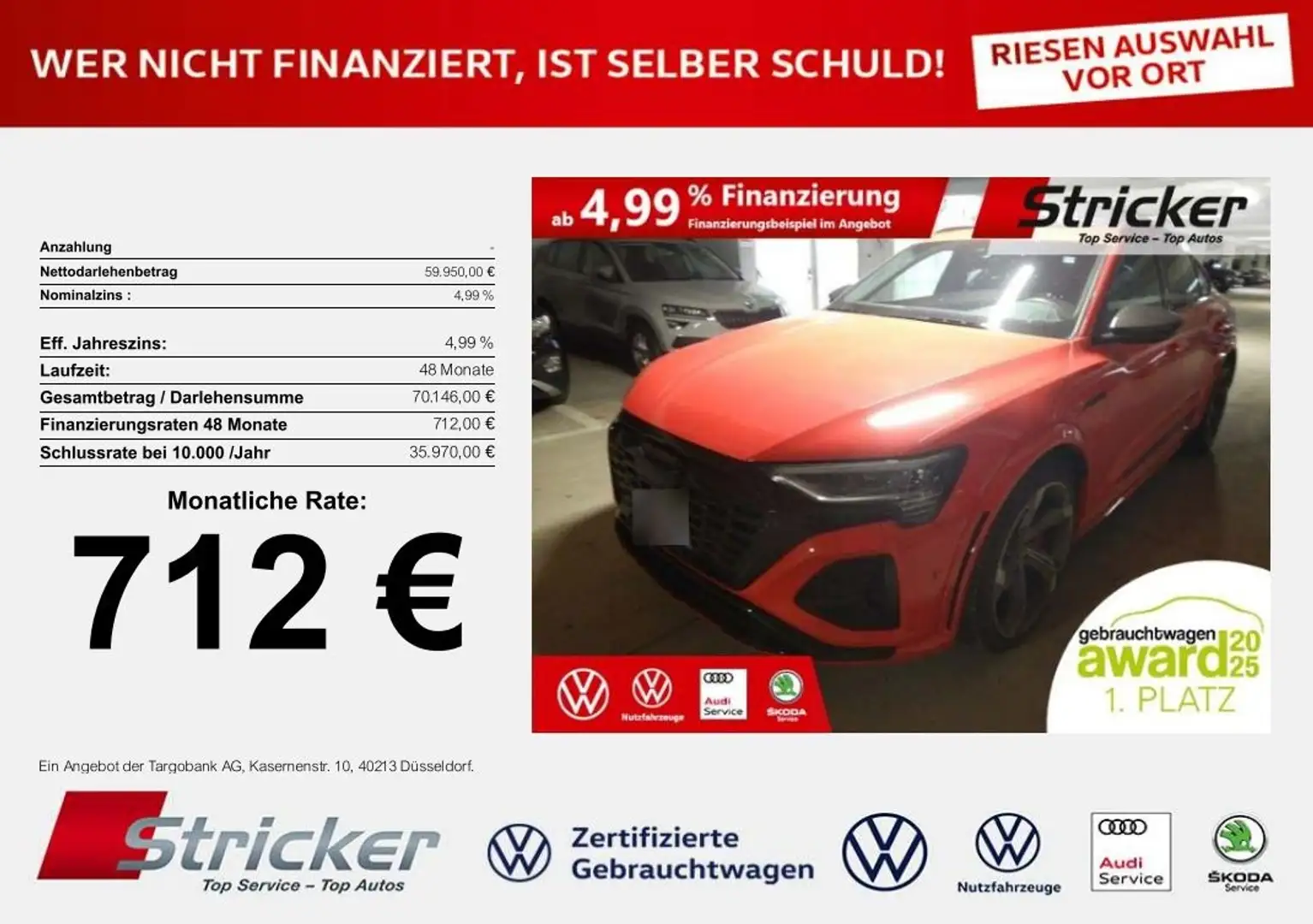 Audi SQ8 e-tron Sportback quattro 712,-ohne Anzahlung B&O Pano Le Rot - 1