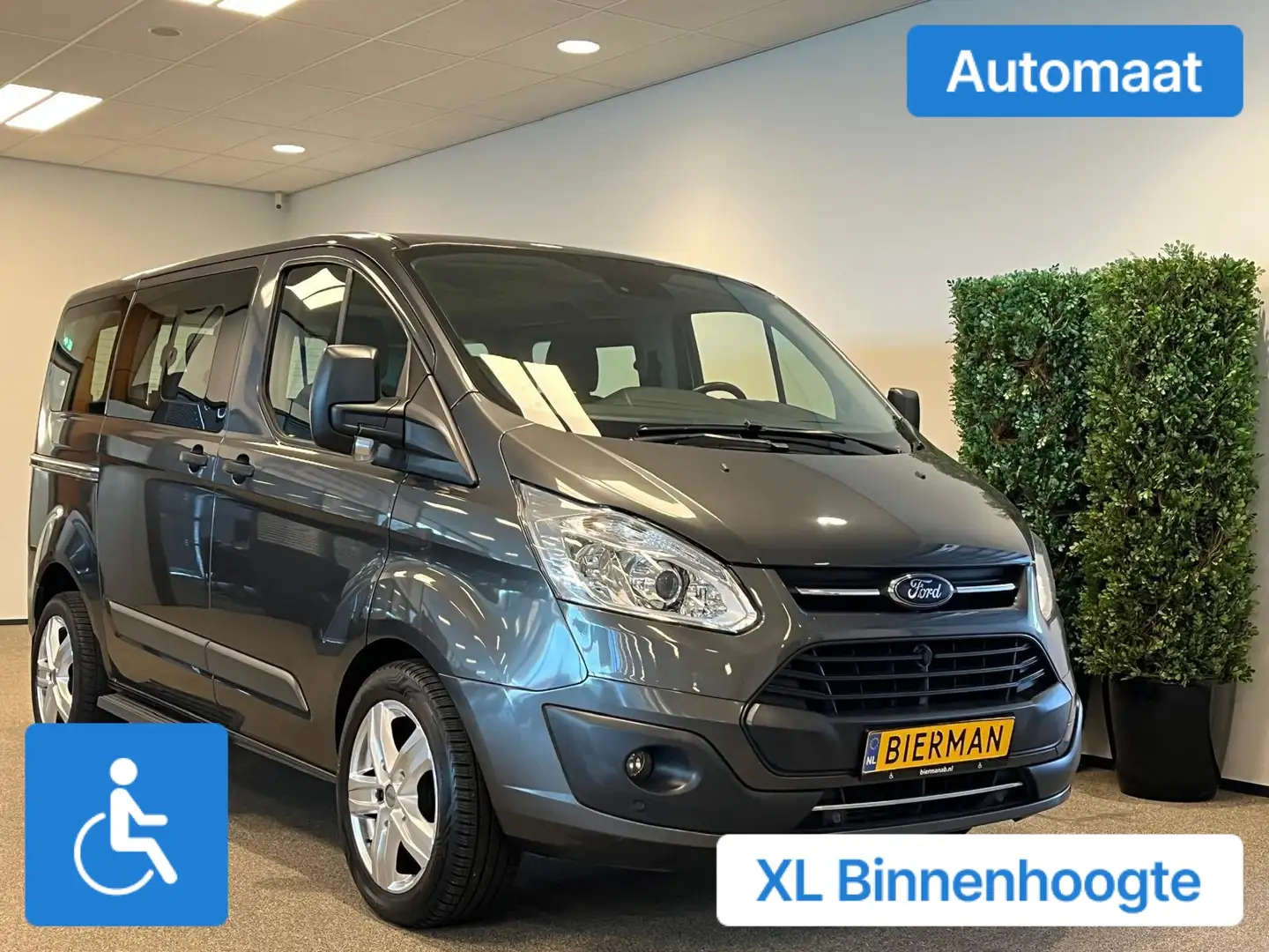 Ford Tourneo Custom L1H1 Rolstoelbus Automaat Bodemverlaging XXL-Ombou Grijs - 1