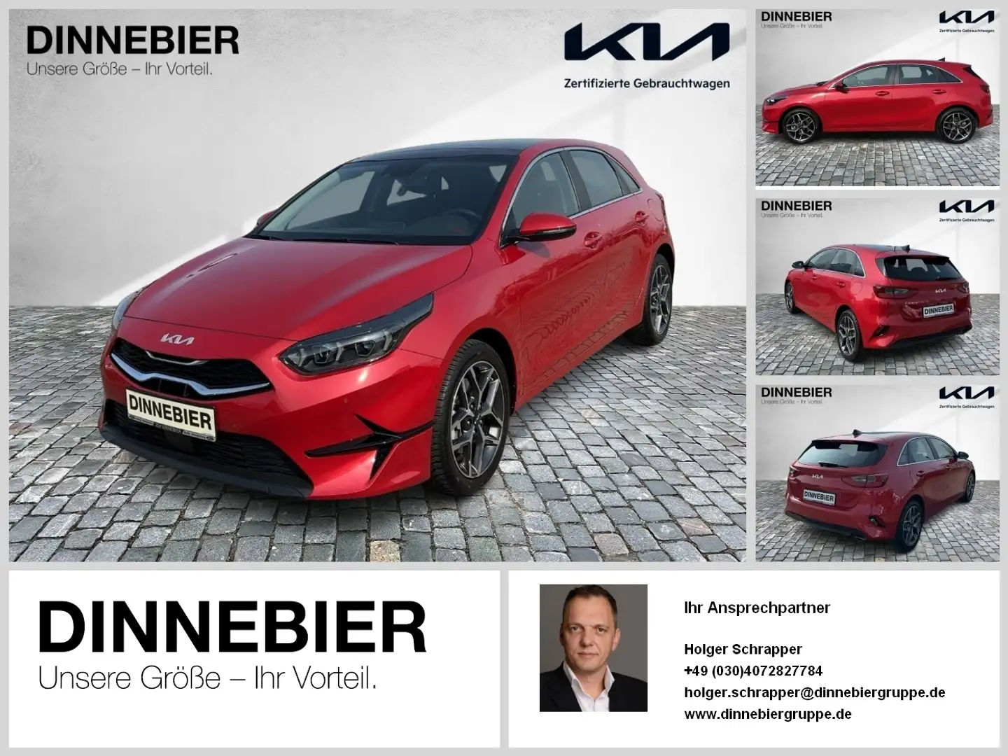 Kia Ceed / cee'd Ceed Spirit LED+Glasdach+Kamera+Navi+Keyless Rosso - 1
