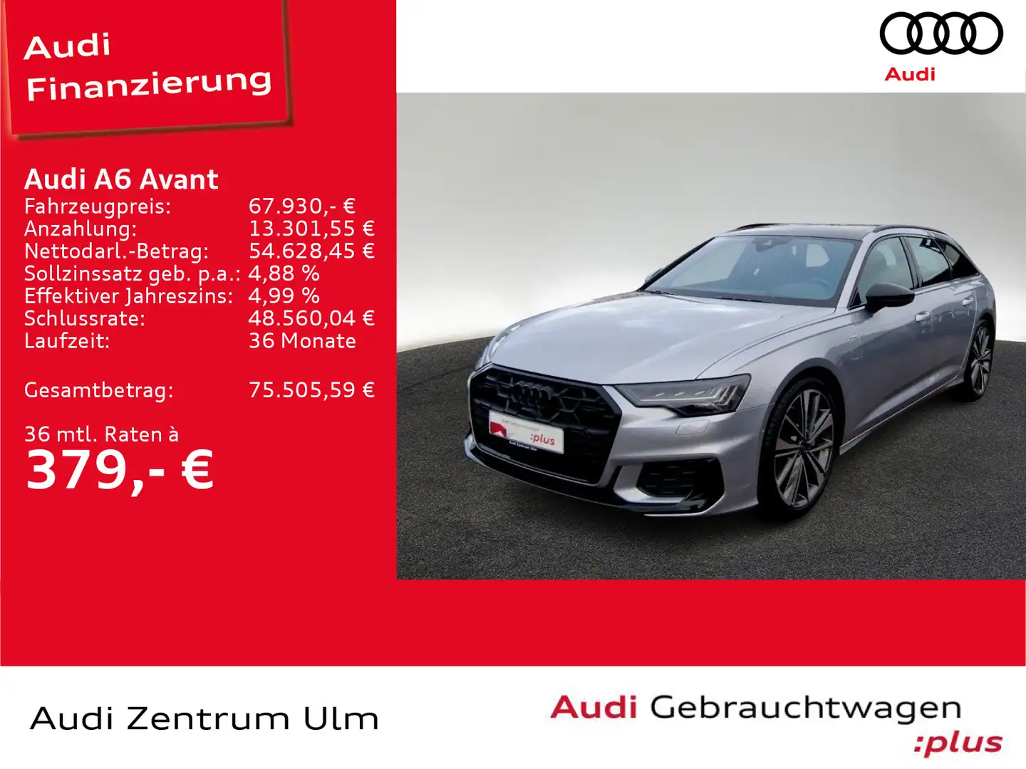 Audi A6 S-Line competition 50 TDI qu LUFT PANO Silber - 1