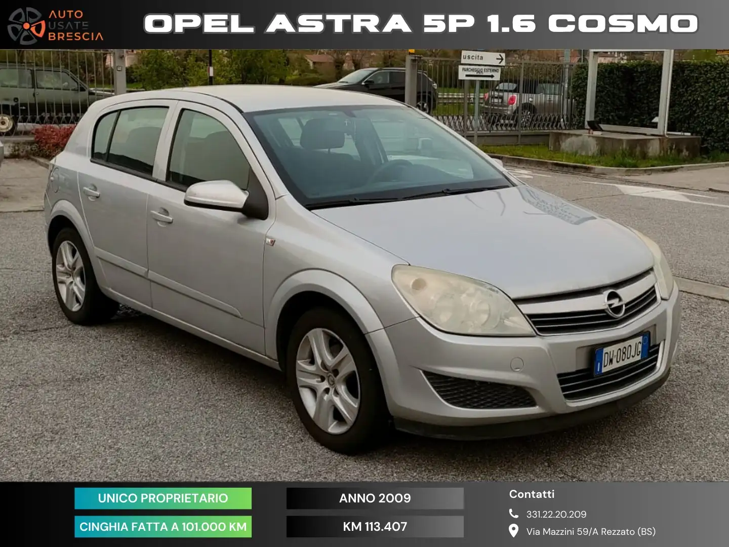 Opel Astra 1.6 Cosmo 5 porte 115 Cv *Unico Proprietario* Grigio - 1