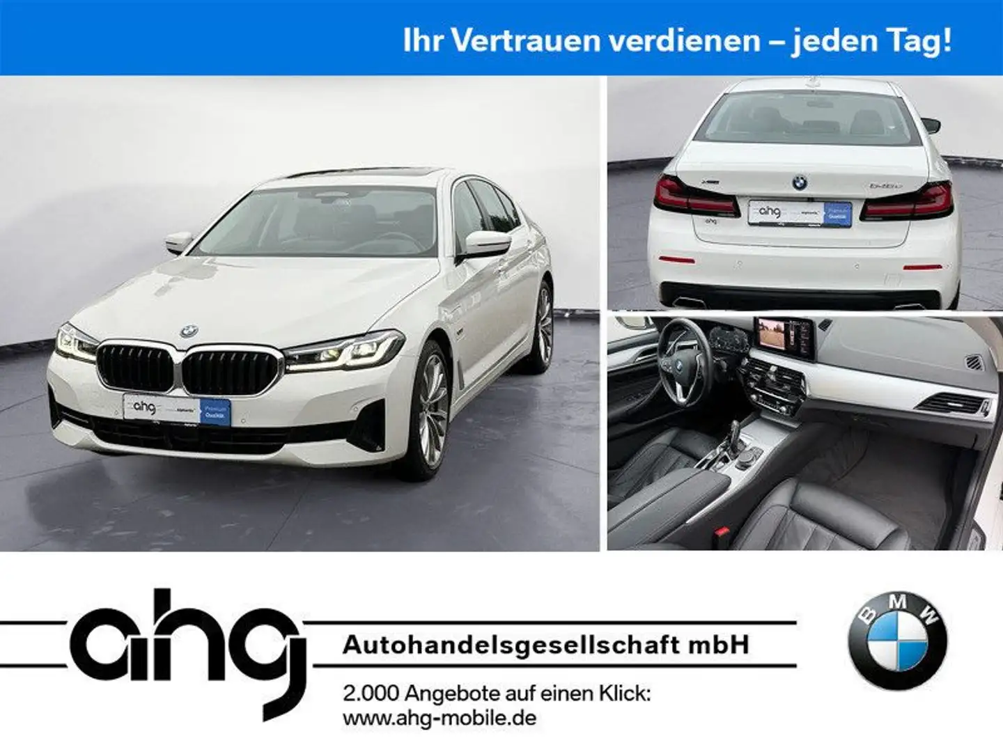 BMW 545 e xDrive Laserlicht Head-Up Glasdach AHK Harm Blanc - 1