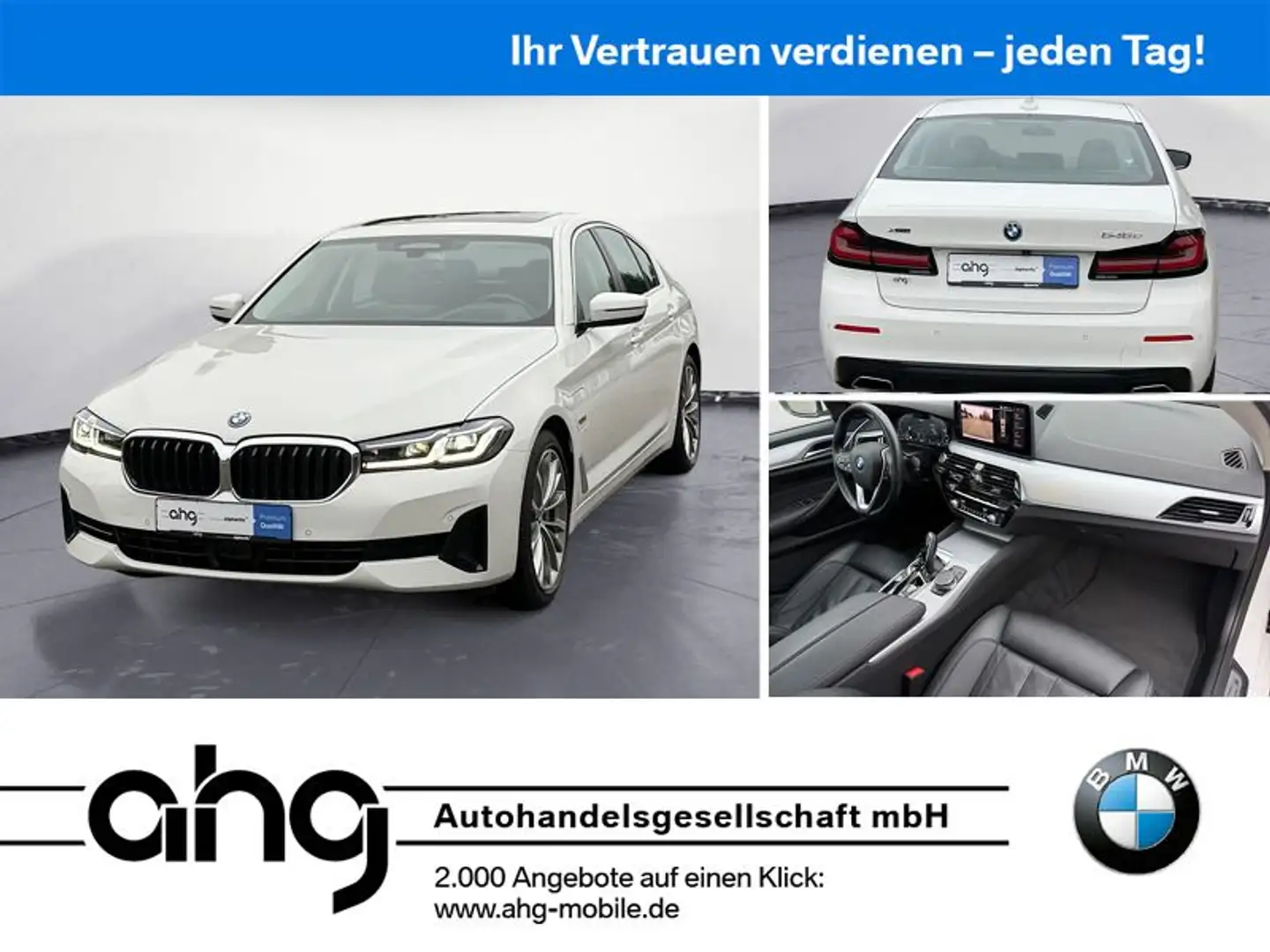 BMW 545 e xDrive Laserlicht Head-Up Glasdach AHK Harm Weiß - 1