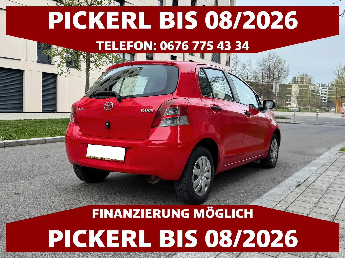 Toyota Yaris 1,0 VVT-i | PICKERL BIS 08/2026 Rouge - 2