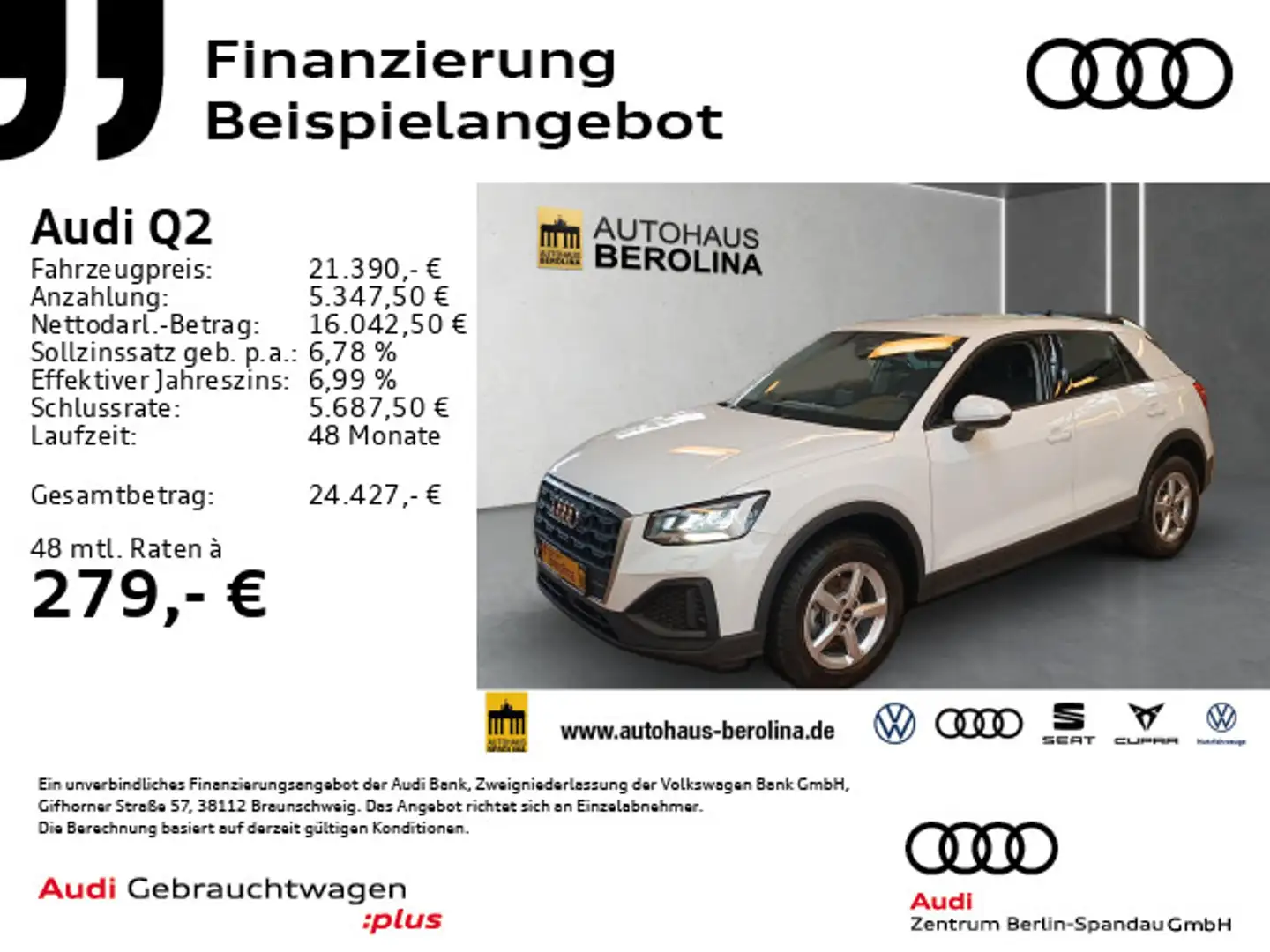 Audi Q2 30 TFSI *R-KAM*Komfortklima*PDC+* Weiß - 1