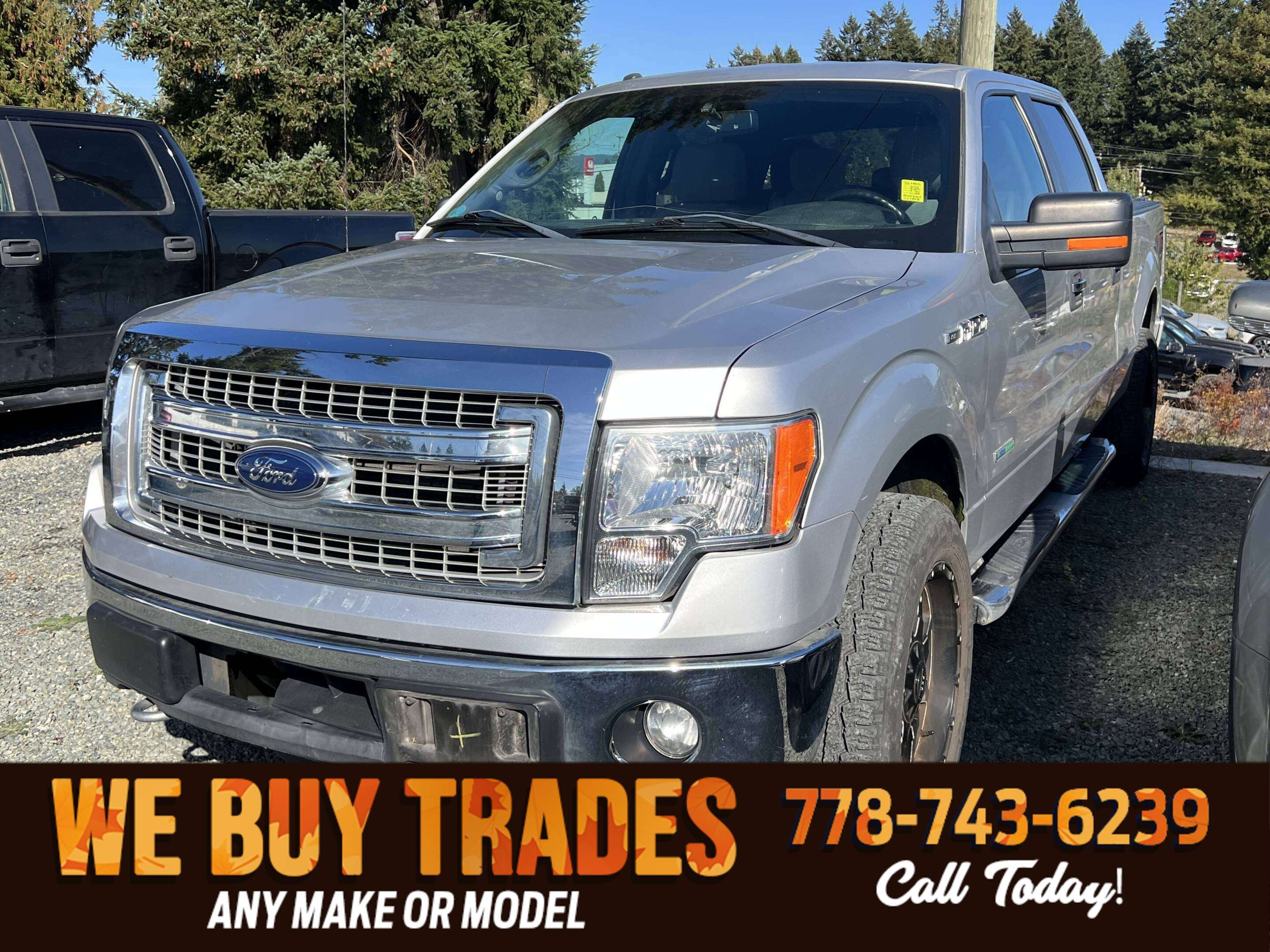 Silver 2014 Ford F-150 Pickup Truck Four-Wheel Drive Automatic