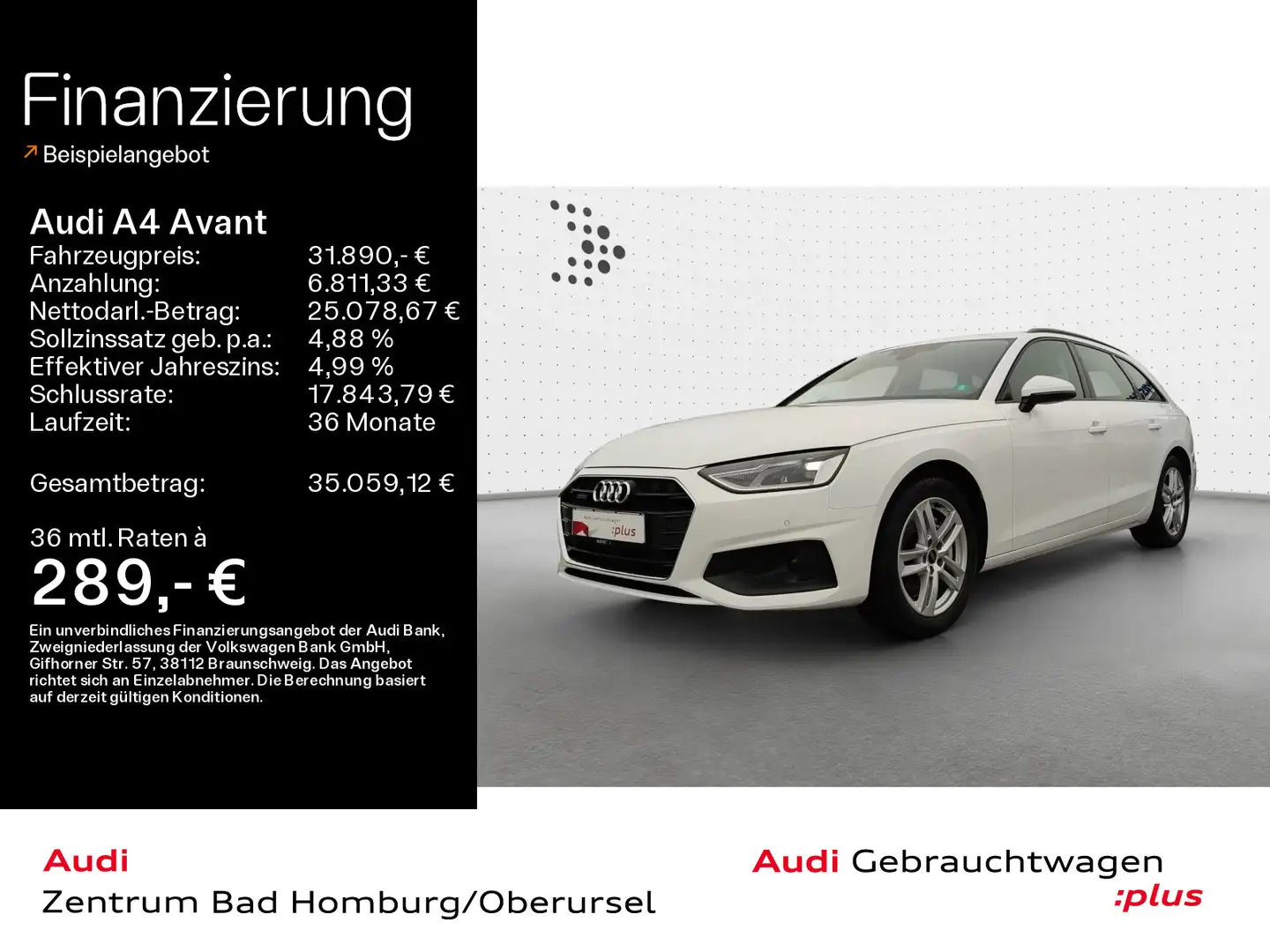 Audi A4 40 TDI quattro*Navi*Alu*HUD*B&O*PDC*Vir Weiß - 1