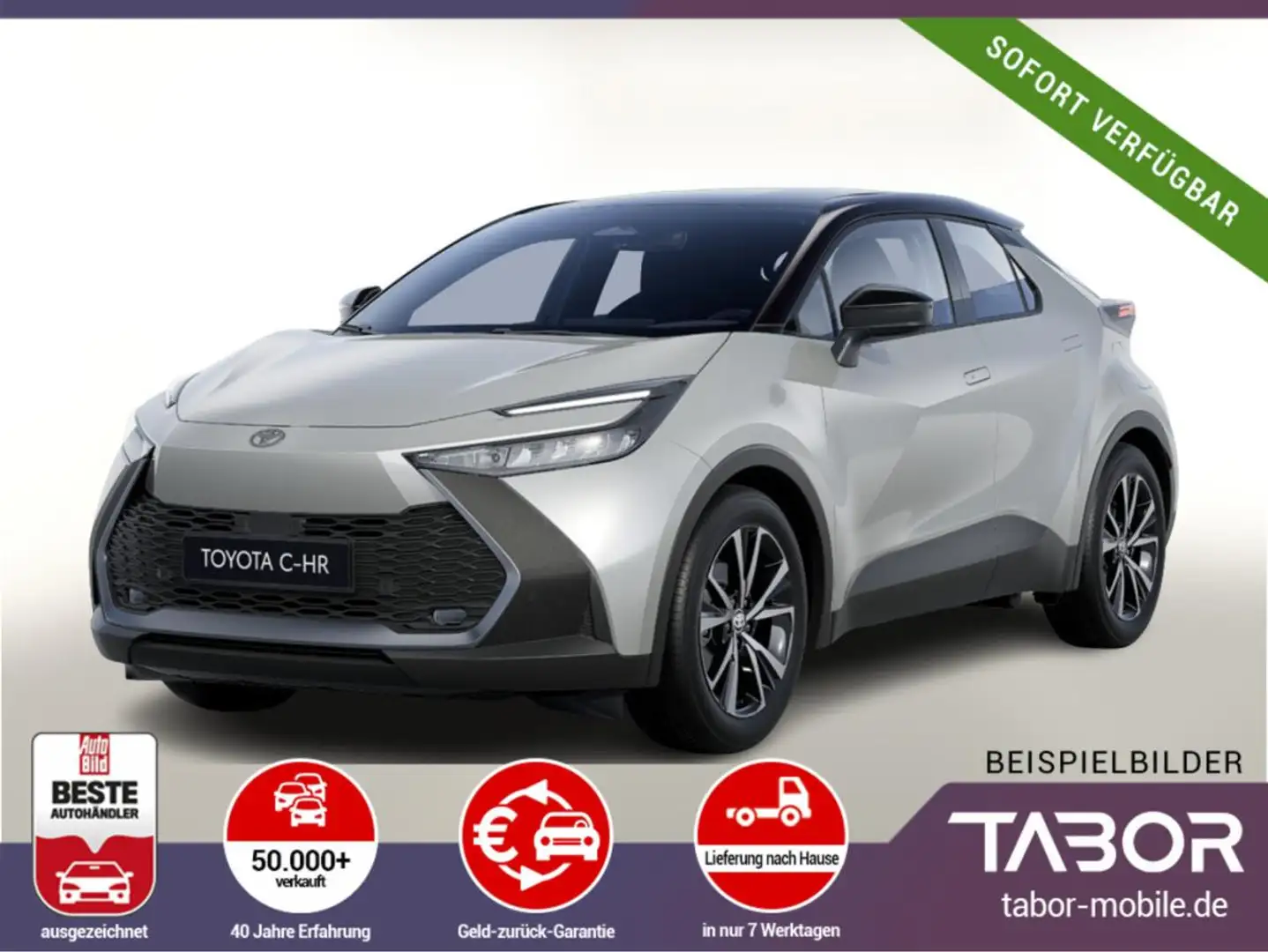 Toyota C-HR 1.8 Hybrid 140 ECVT TeamD Nav SHZ ACC Silber - 1