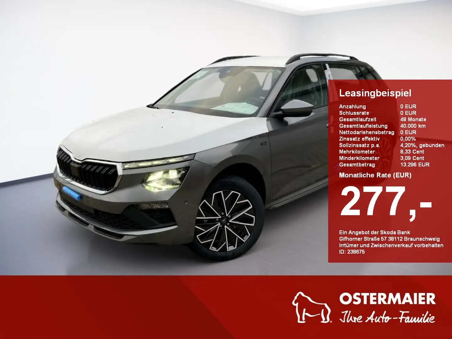 Skoda Kamiq 1.0 TSI Selection LED.LaneA.Temp.SmrtLink.AHK.PDC. Grau - 1