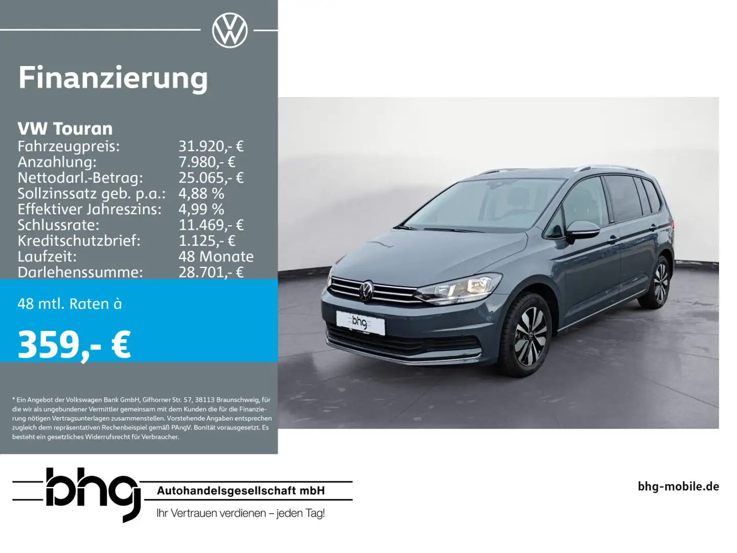 Volkswagen Touran 1.5 TSI Move 7-Sitz; Navi, Verkehrszeich Negro - 1