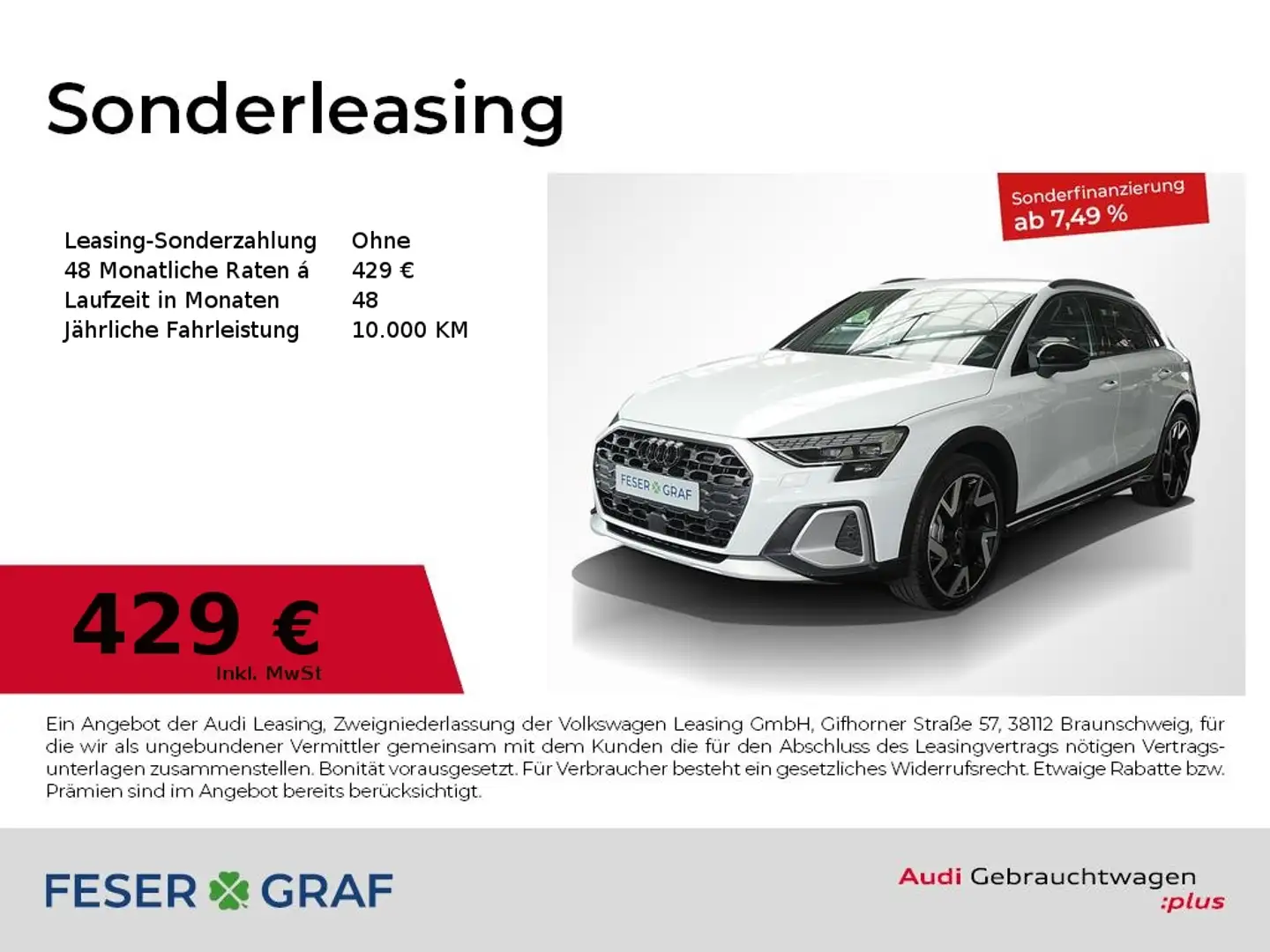 Audi A3 allstreet 35 TDI S tronic Matrix Navi Weiß - 1