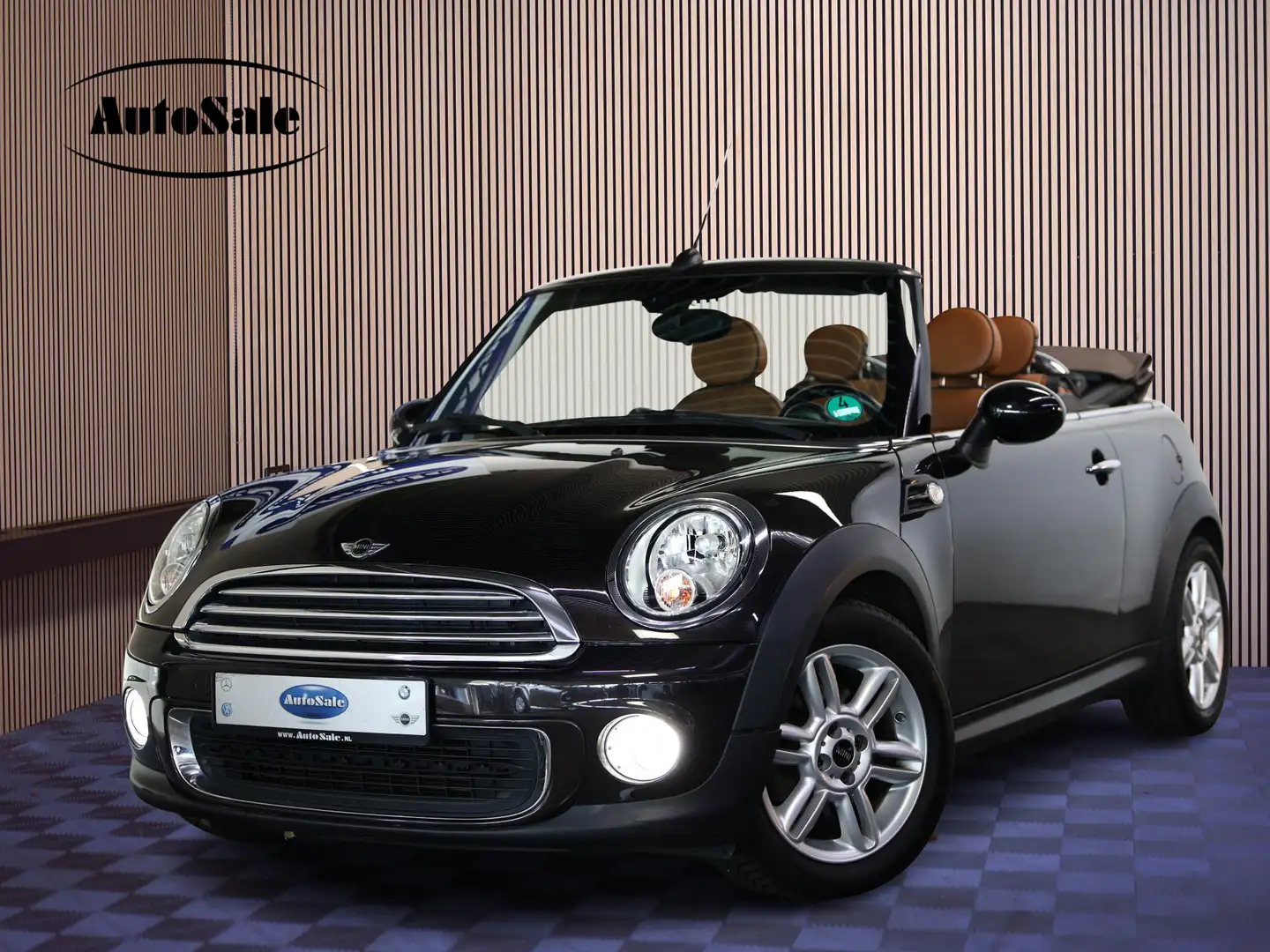 MINI Cooper Cabrio 1.6 AUTOMAAT Chili LEDER NAVI BT STOELVW PDC '15 Bruin - 1