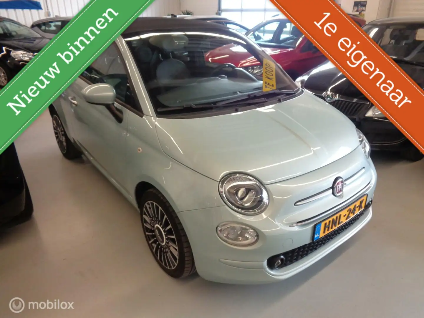 Fiat 500C 1.0 Hybrid Launch Edition/Airco/16''Lm velgen/Half Green - 2