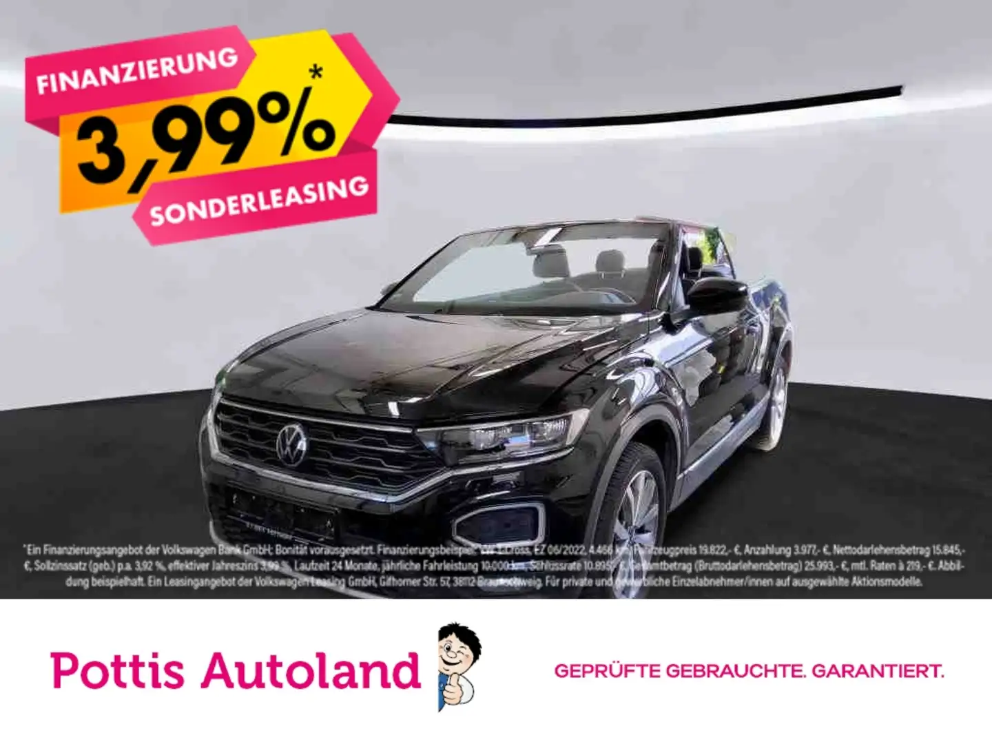 Volkswagen T-Roc Cabriolet 1.0 TSI STYLE PDC SITZHZG ACC KLIMA Schwarz - 1