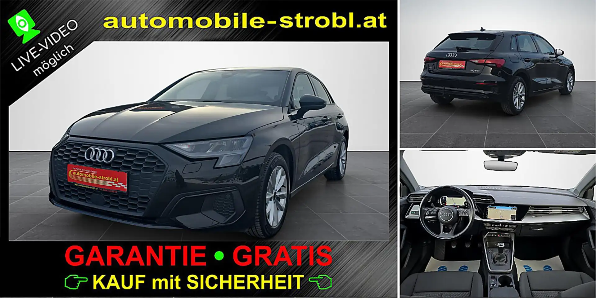 Audi A3 SB TDI *Virt.C*LED*AHV*GARANTIE* Schwarz - 1
