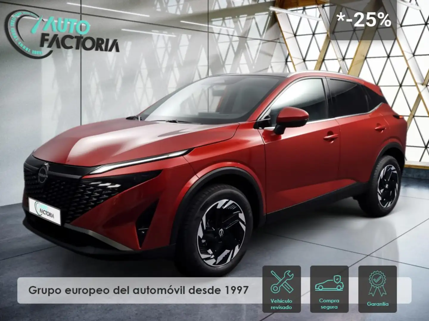 Nissan Qashqai -25% 1.3 DIG-T 158cv MHEV BVA +PANO+GPS+CAM360 Rojo - 1