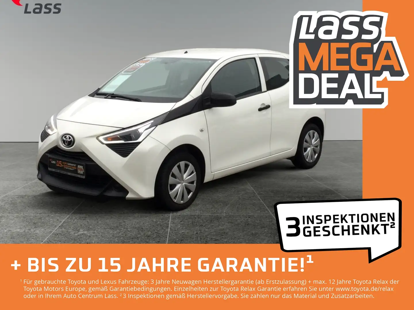 Toyota Aygo 1.0 x ZV mit Fernb. Allwetter Klima Weiß - 1