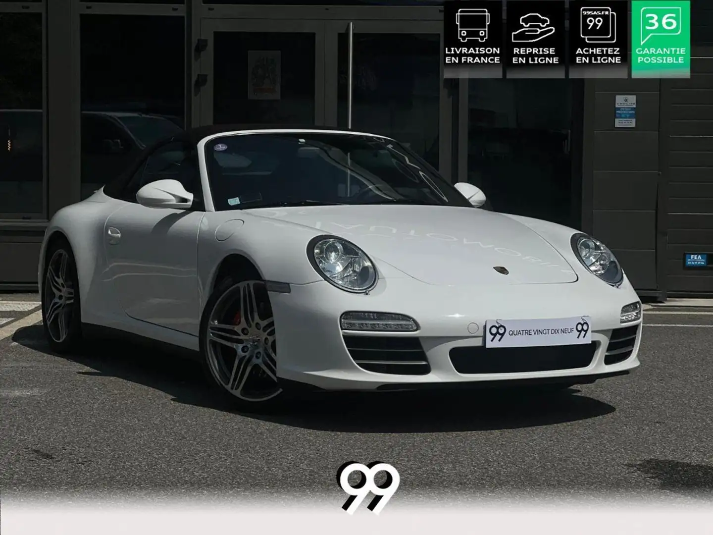 Porsche 911 Cabriolet 3.8i TYPE 997 II 2009 Carrera 4S LIVRAIS Blanco - 1