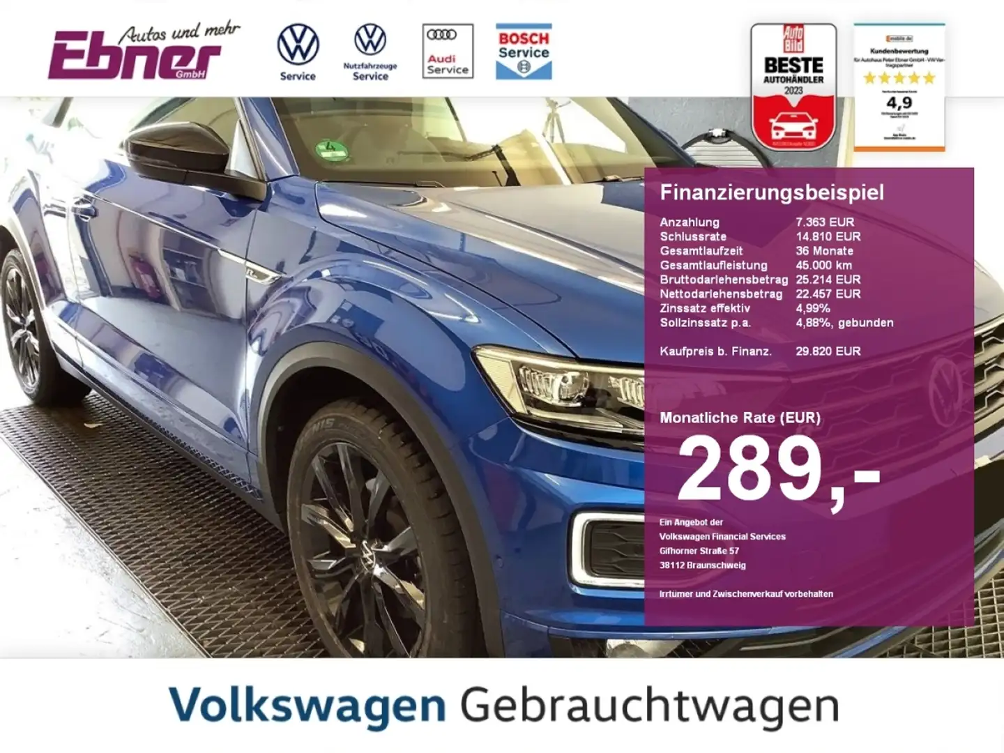 Volkswagen T-Roc Cabriolet R-LINE BLACK STYLE 1.5TSI DSG AHK+KAMERA Schwarz - 1