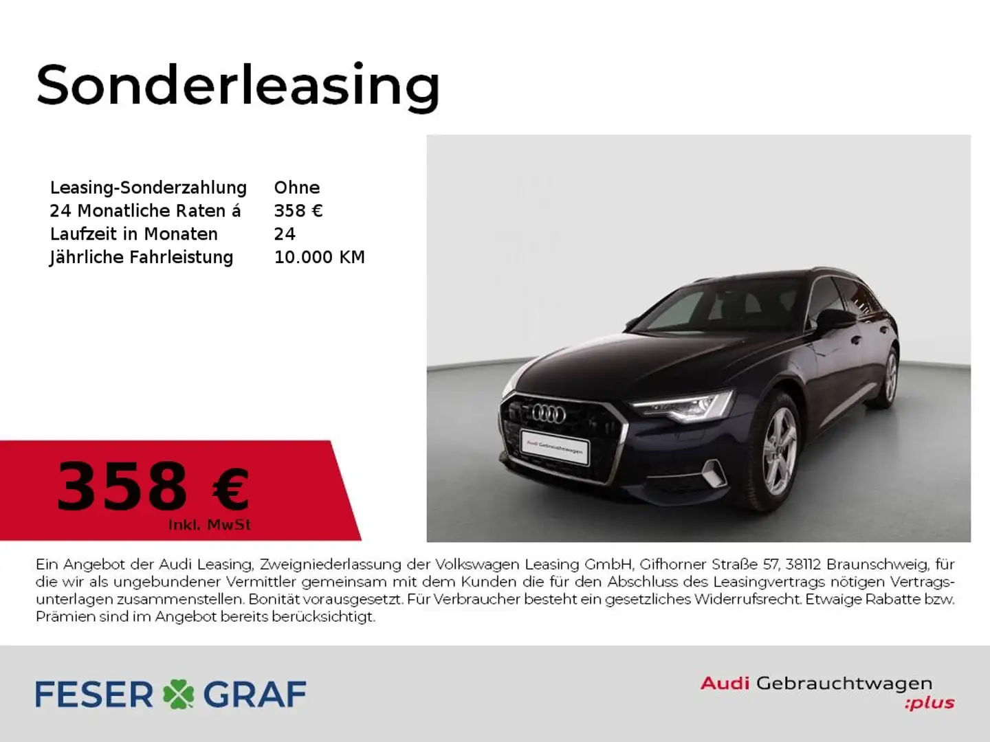 Audi A6 Avant 45 TFSI qu Adv Pano,Kamera,Leder,AHK Blau - 1