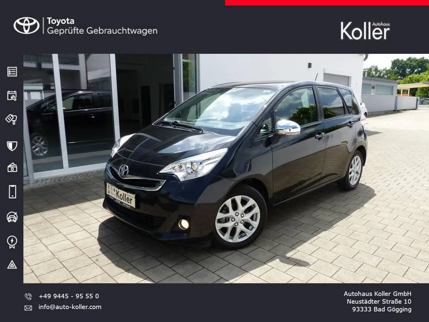 Toyota Verso-S 1.3 Automatik Club Navi Leder SHZ PANO Schwarz - 1