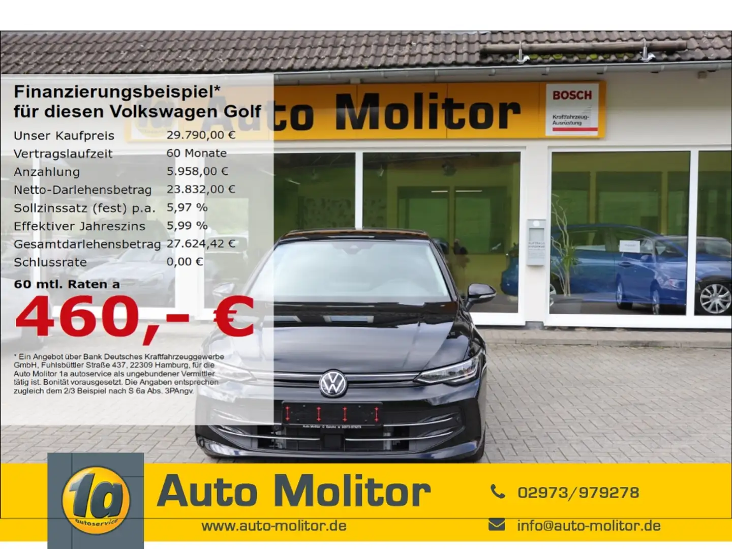 Volkswagen Golf VIII 1.5 eTSI 110 kW Goal Digitales Cockpit LED AC Schwarz - 1