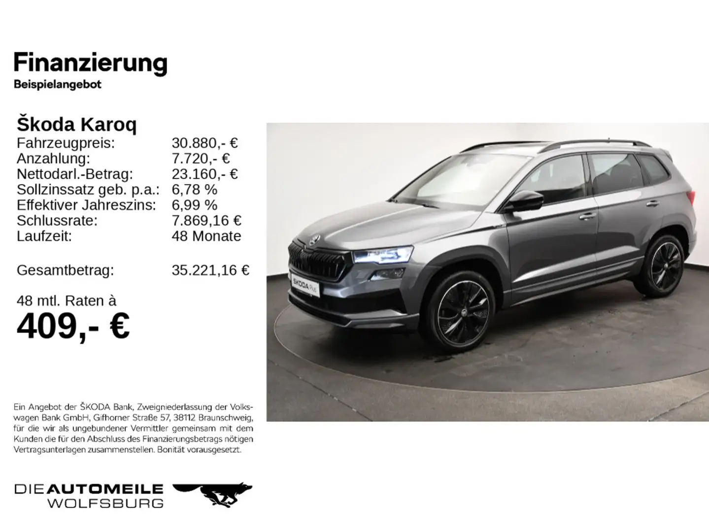 Skoda Karoq 1.5 TSI DSG Sportline Pano/Tempo/Einparkhi Grau - 2