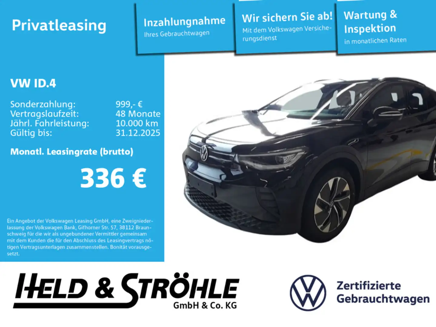 Volkswagen ID.4 Pro 210 kW IQ-LED WÄPU H/K AR-HuD 360° PANO Nero - 1